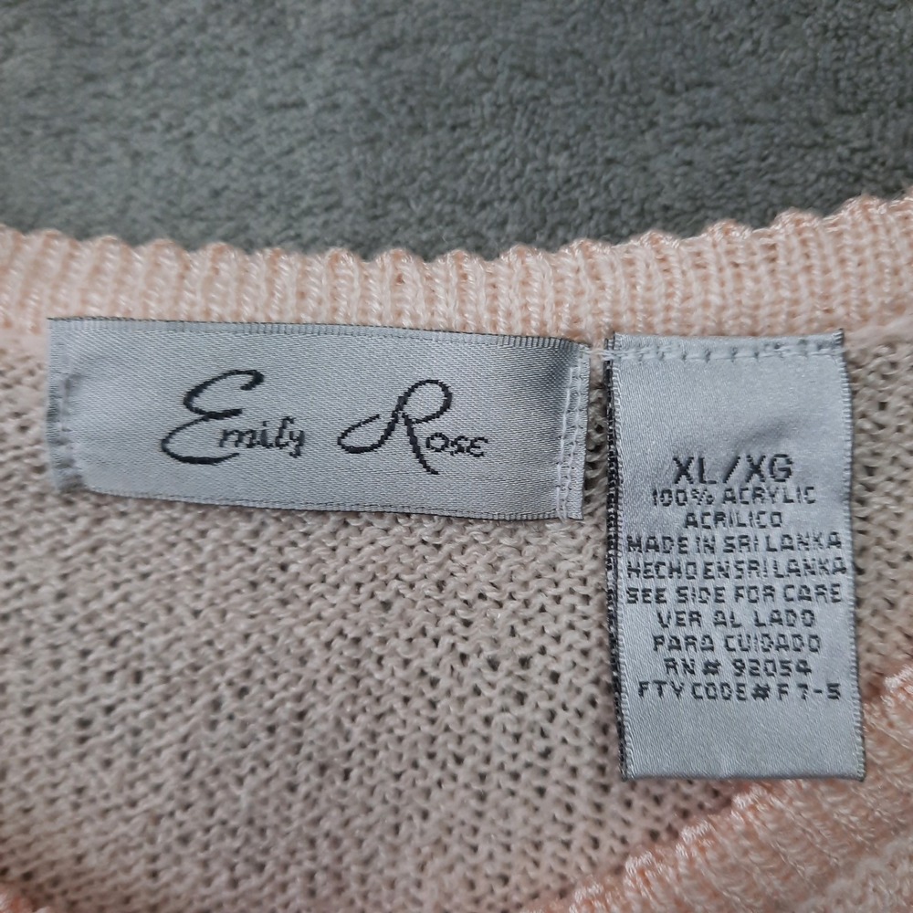Vintage 90s Sweater Pink Womens Large Cottagecore Academia Old Money Grandmacore - Picture 6 of 9